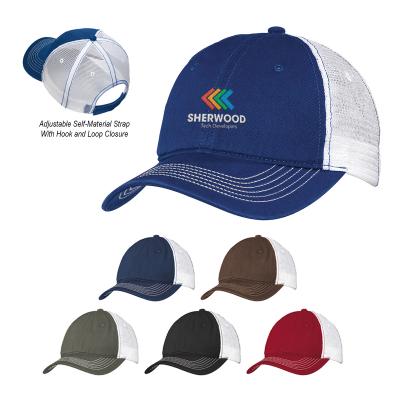 Baseball Cap Mesh Back Cotton Twill 6-Panel (One Size)
