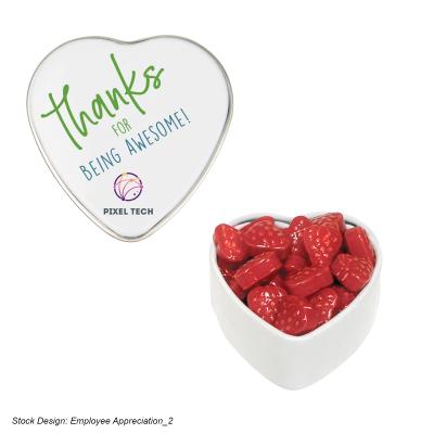 Heart Shaped Tin with Mints or Candy - 1.75 x 1.63 in - product view 2