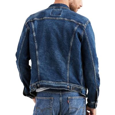 Jacket Denim Stretch with Point Collar Button Placket (Men's)