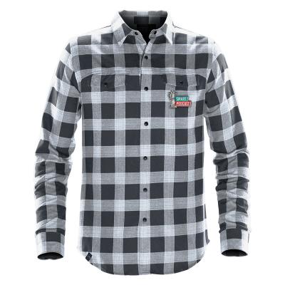 Men's Snap Front Shirt Cotton Polyester Twill Check