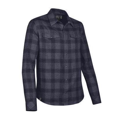 Men's Snap Front Shirt Cotton Polyester Twill Check - product view 7