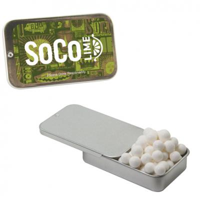 Slider Tin with Custom Mints Candy or Gum - 2.75 x 1.6 x 0.6 in