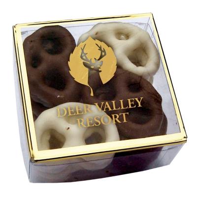 Gift Box Clear with Gold Foil Accent - 3 x 1.5 x 3 in