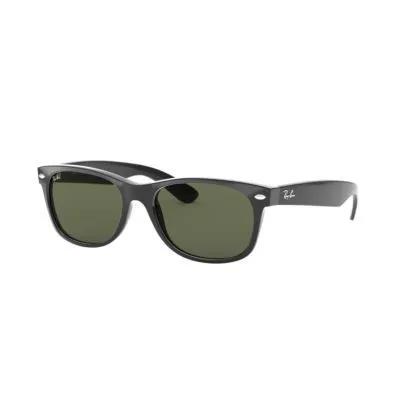 Ray-Ban New Wayfarer Sunglasses Black Green Lenses - 7 x 5 in
