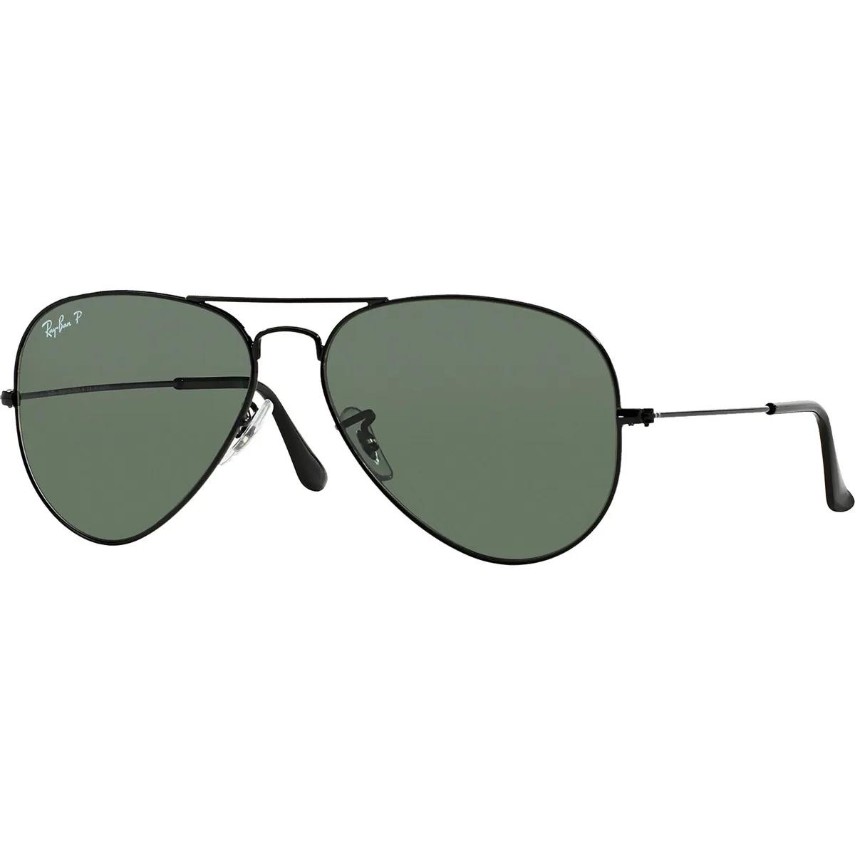 Ray-Ban Polarized Aviator Sunglasses Black - 58/14/135