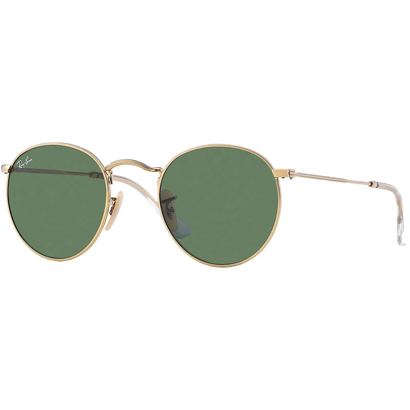 Ray-Ban Round Metal Sunglasses Gold Green - 50mm