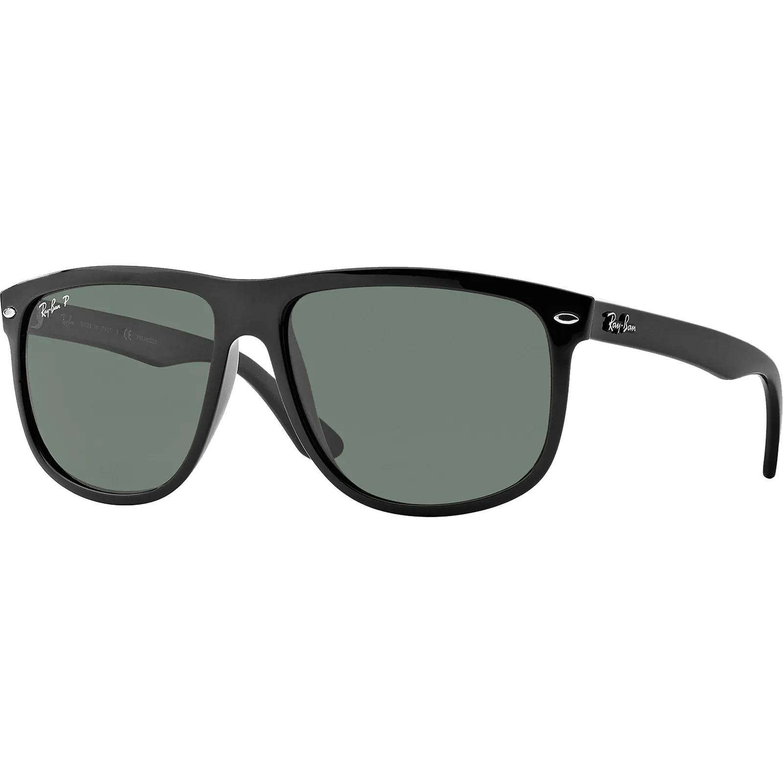 Polarized Square Sunglasses: Black/Green 60/15/145