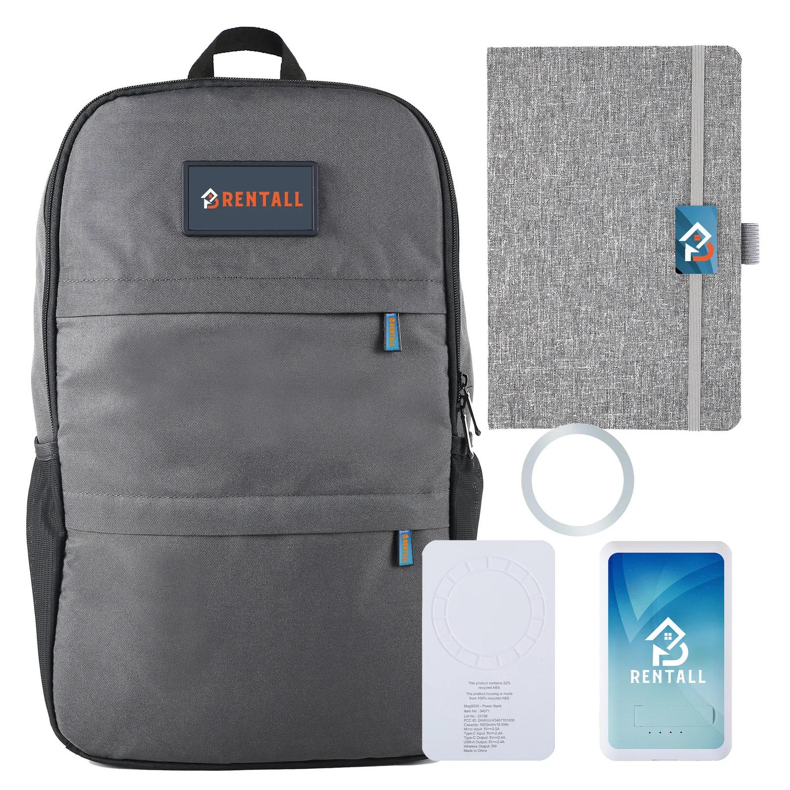 Onboarding Kit RPET Backpack with Wireless Powerbank - product view 2