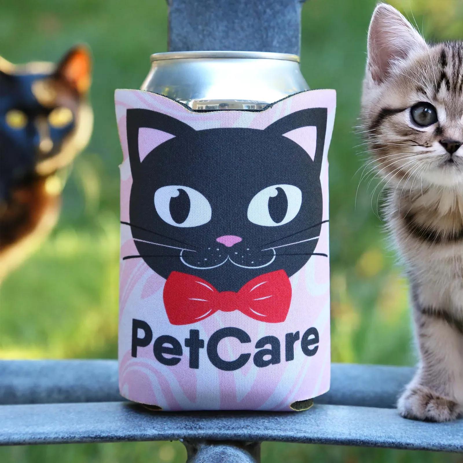 Custom Koozies Pointy Ears Can Cooler Scuba Foam - 4 x 4 in - product view 4