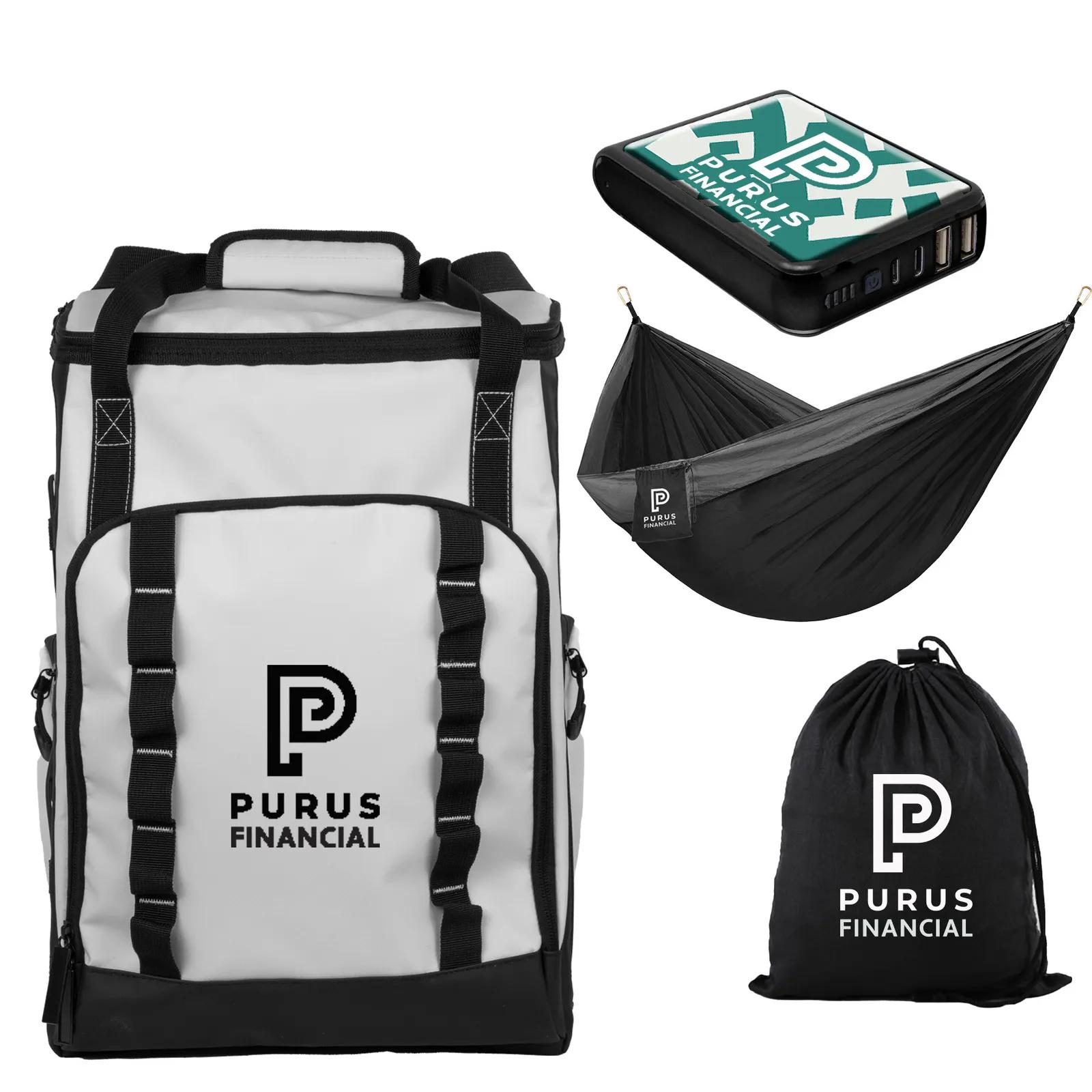 Adventure Kit Cooler Backpack Hammock Power Bank - 12 x 6.5 x 17.5 in - product view 2