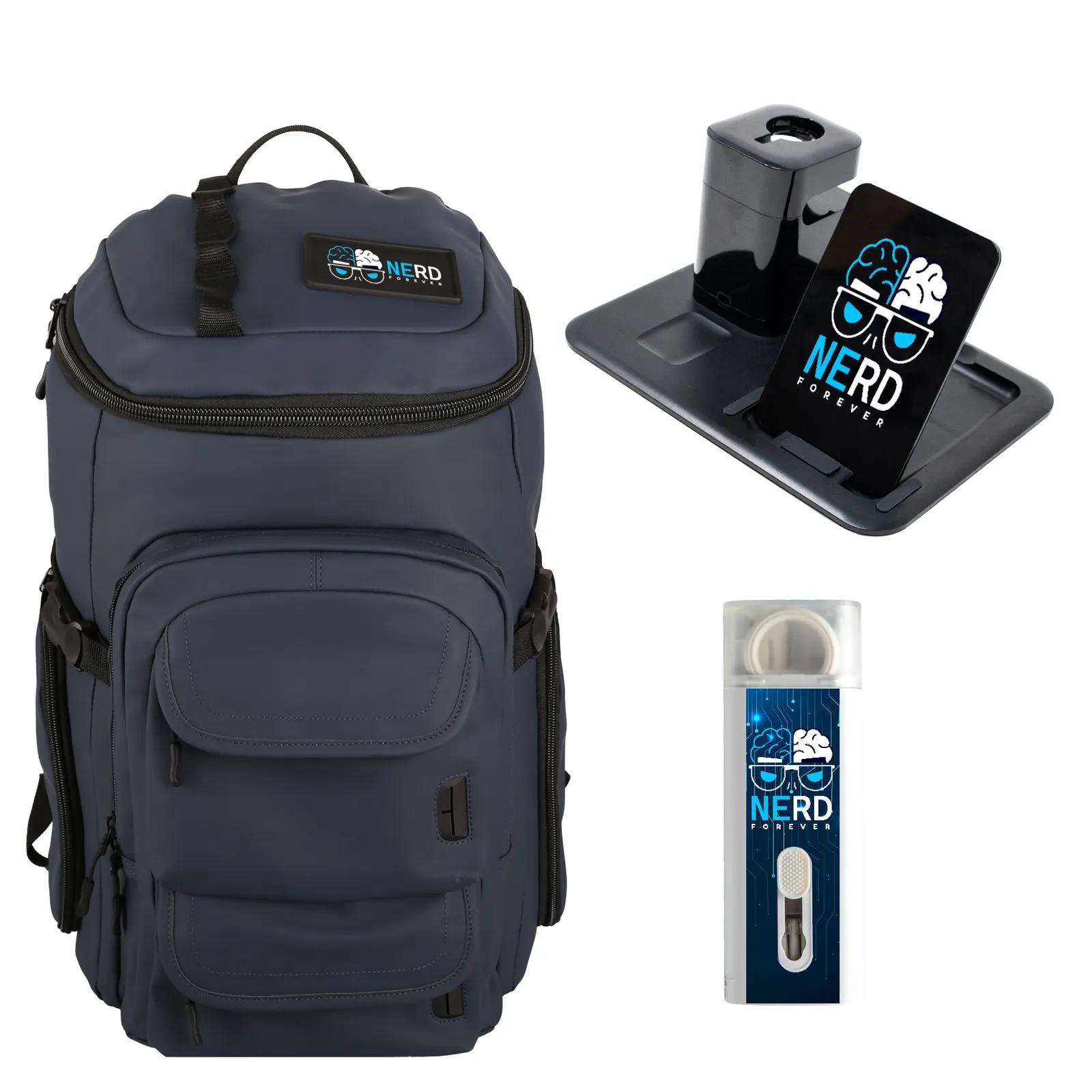 Nerd Alert Kit Tech Backpack Charger Cleaning Tools - 11.5 x 9 x 20 in - product view 2