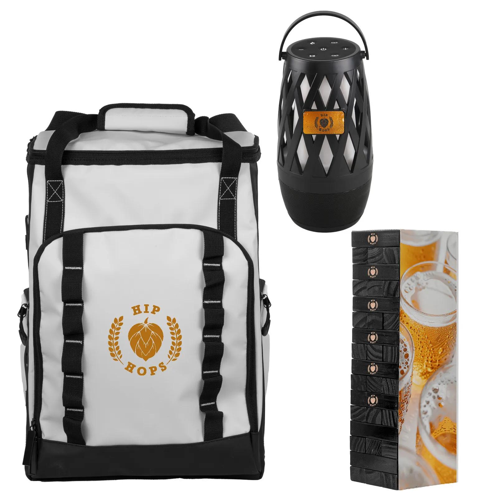 Patio Party Kit Cooler Backpack Speaker Lantern Game - 12 x 6.5 x 17.5 in - product view 2