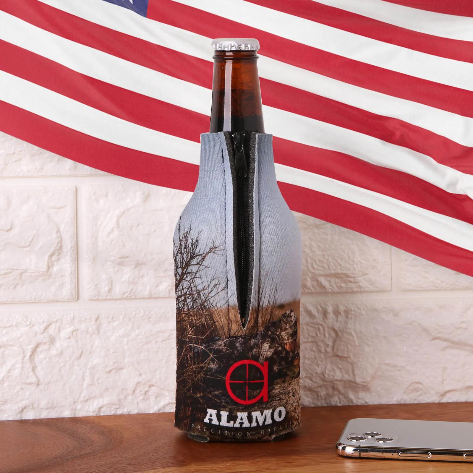 Bottle Cooler Zipper Full Color Scuba Foam - 12 oz - product view 2