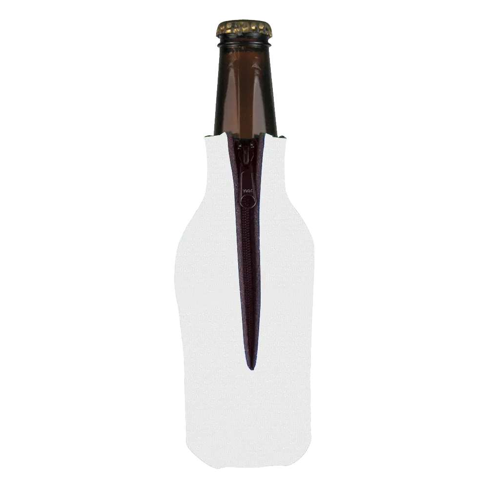 Bottle Cooler Zipper Full Color Scuba Foam - 12 oz - blank view 3
