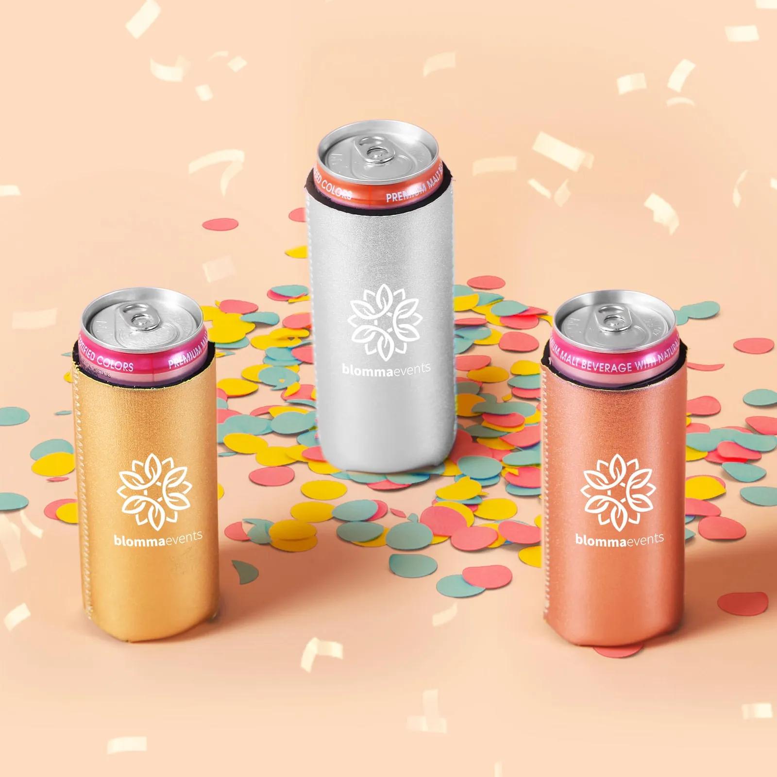 Slim Can Cooler Metallic Neoprene - 12 oz