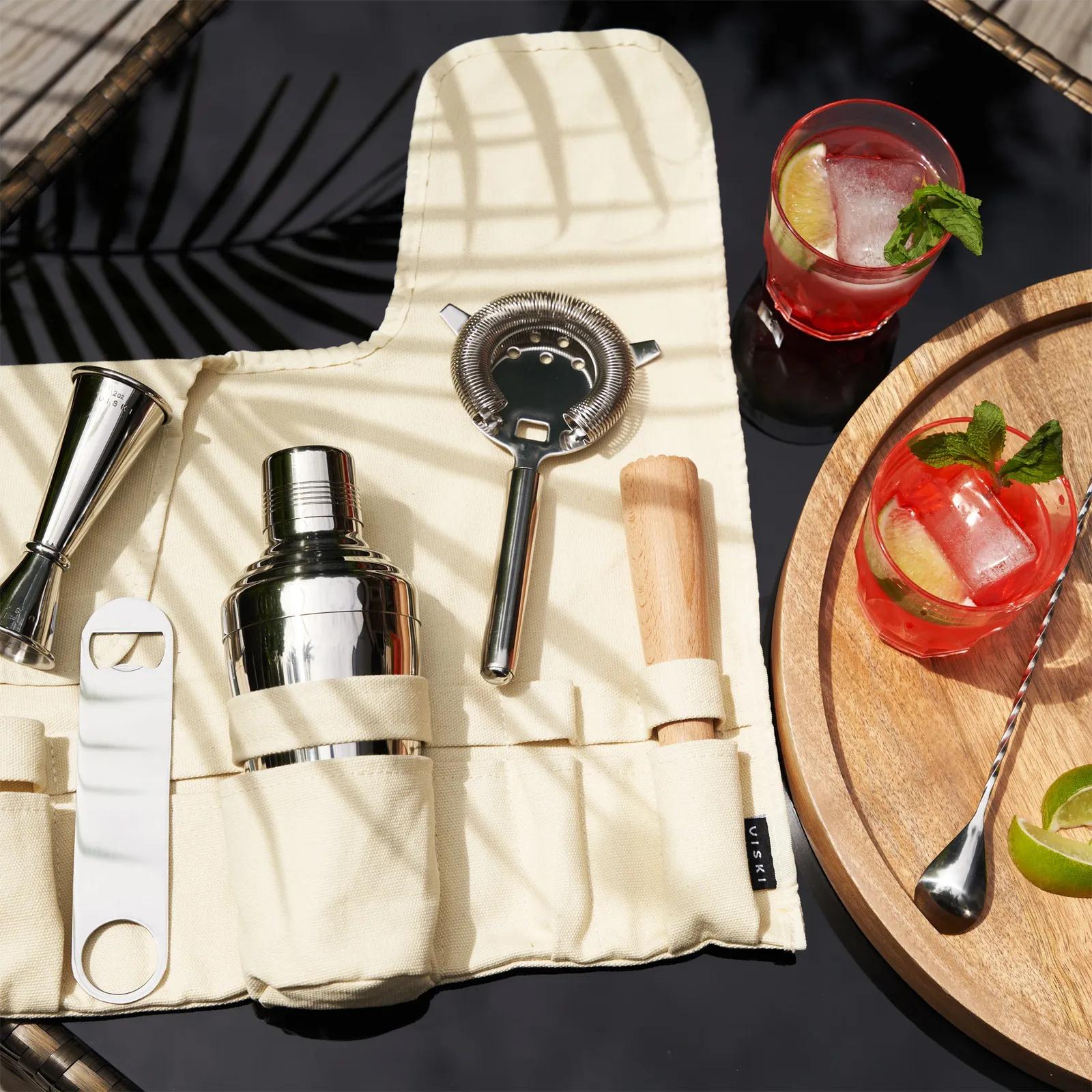 Travel Barware Set Stainless Steel with Canvas Bag - product view 3