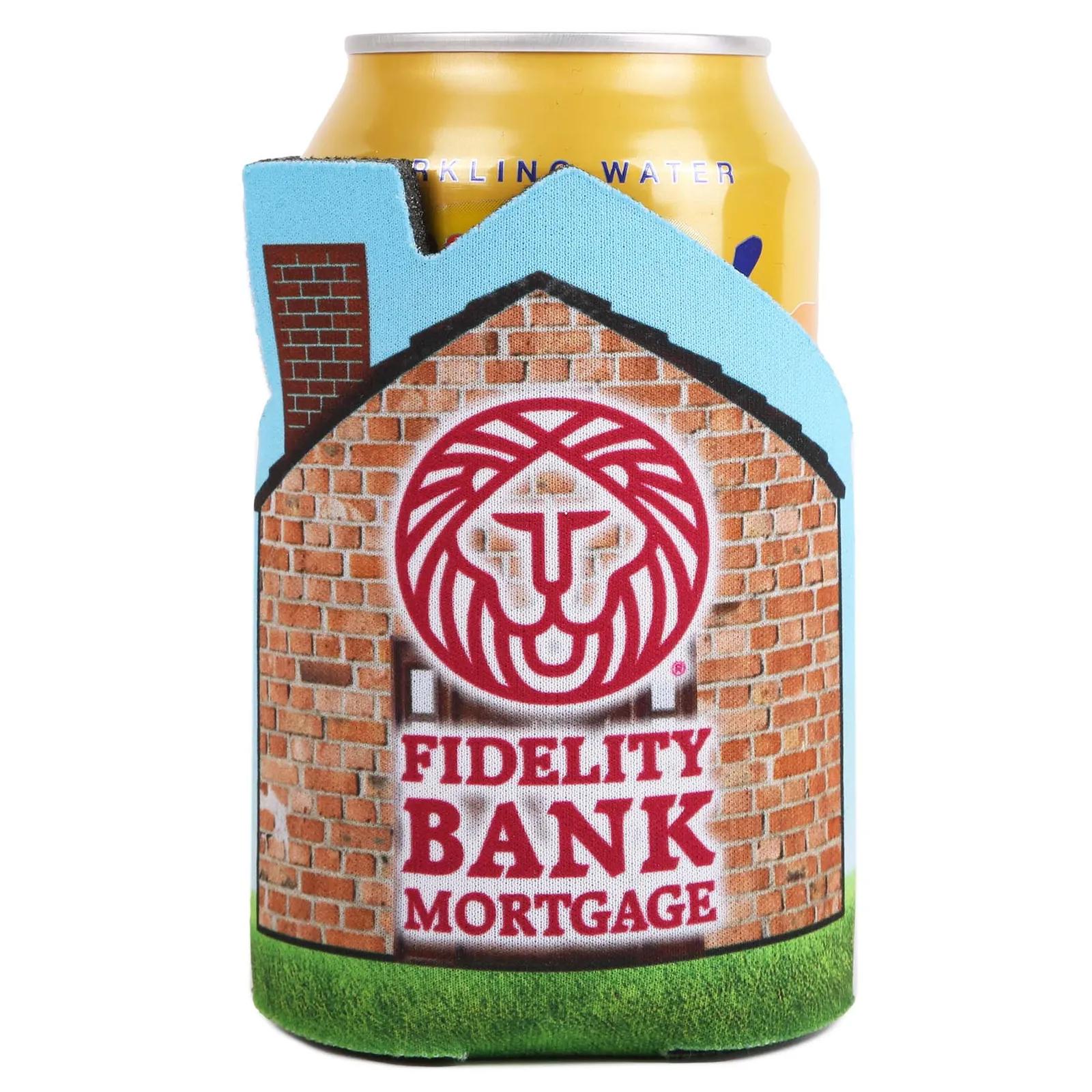 Custom Koozies House Shaped Scuba Foam - 4 x 4.25 in - product view 2