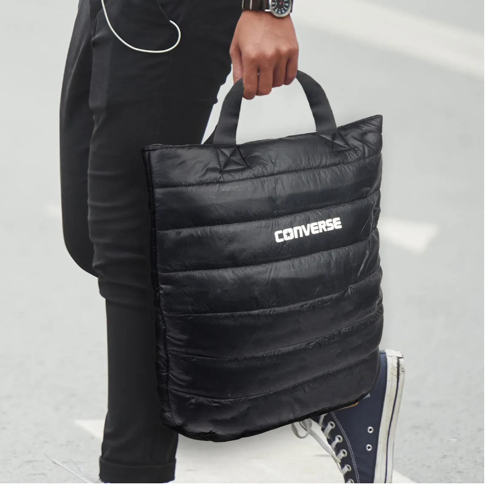 Tote Bag Quilted Nylon Foldable Travel Pouch - 14.5 x 16.5 in