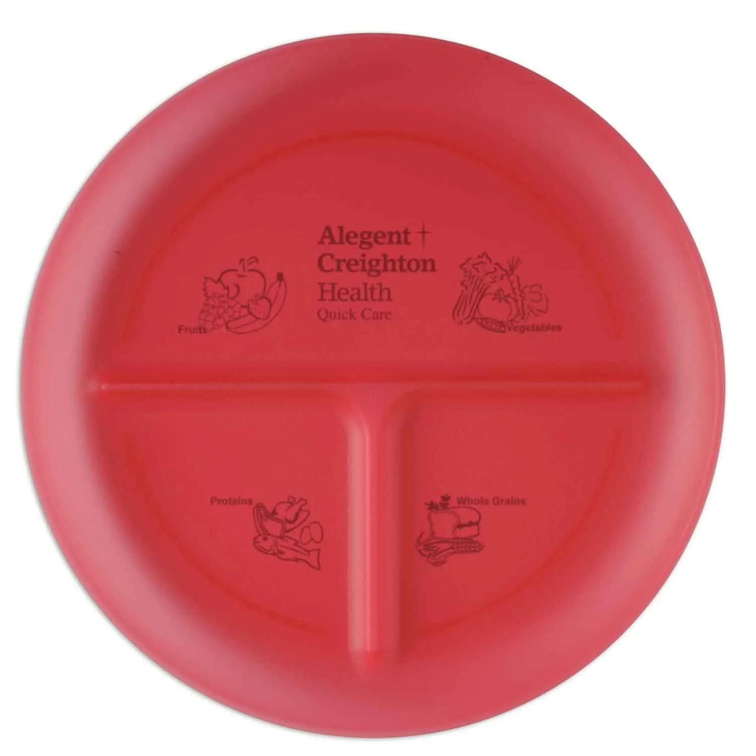 Portion Control Plate Three Compartment - 10 in Diameter