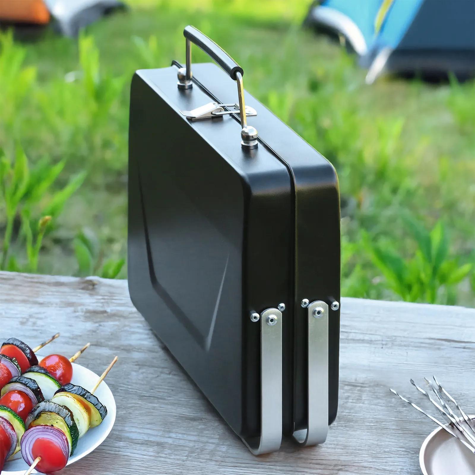 Portable Charcoal Grill Foldable Suitcase Design - 11.75 in - product view 3