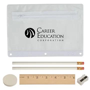 School Supply Kit Translucent Vinyl Pouch - 9 x 6 in - product view 2