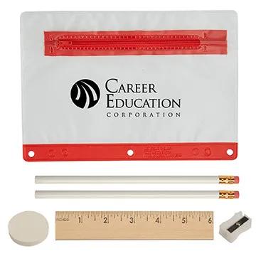 School Supply Kit Translucent Vinyl Pouch - 9 x 6 in - product view 3