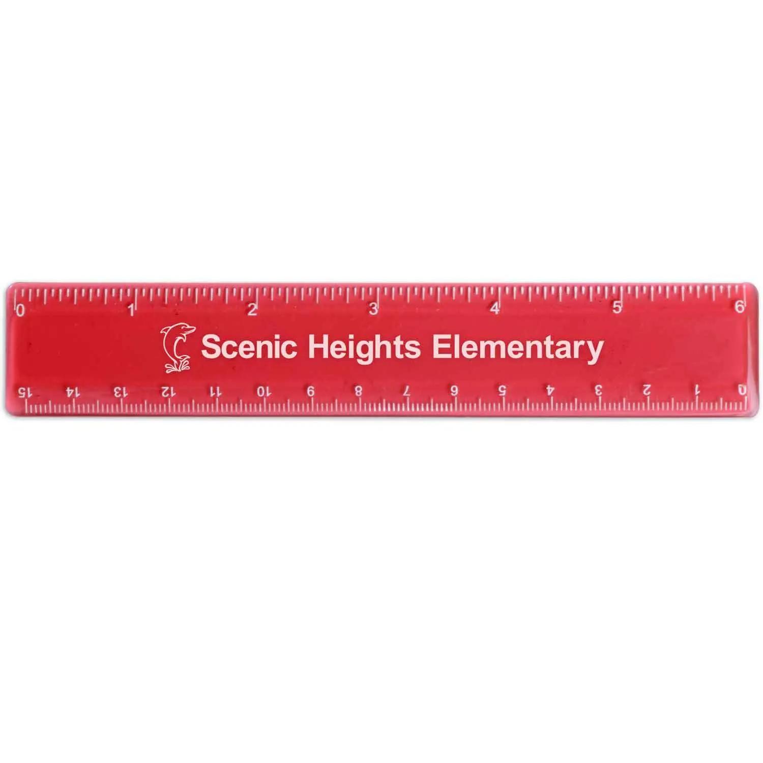 Plastic Ruler Standard and Metric Scales - 6 in - product view 2