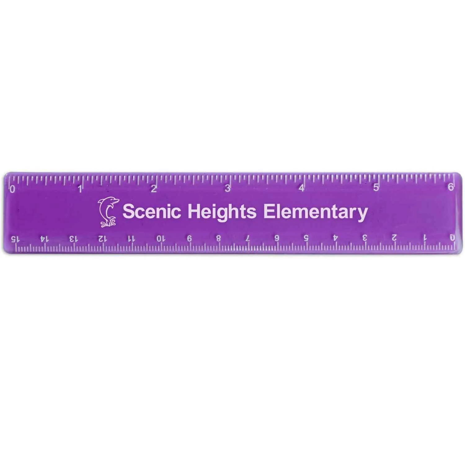 Plastic Ruler Standard and Metric Scales - 6 in - product view 3