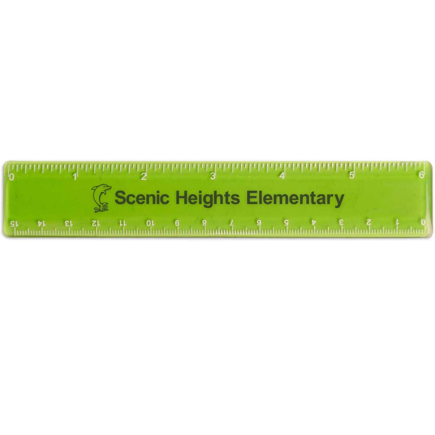 Plastic Ruler Standard and Metric Scales - 6 in - product view 4