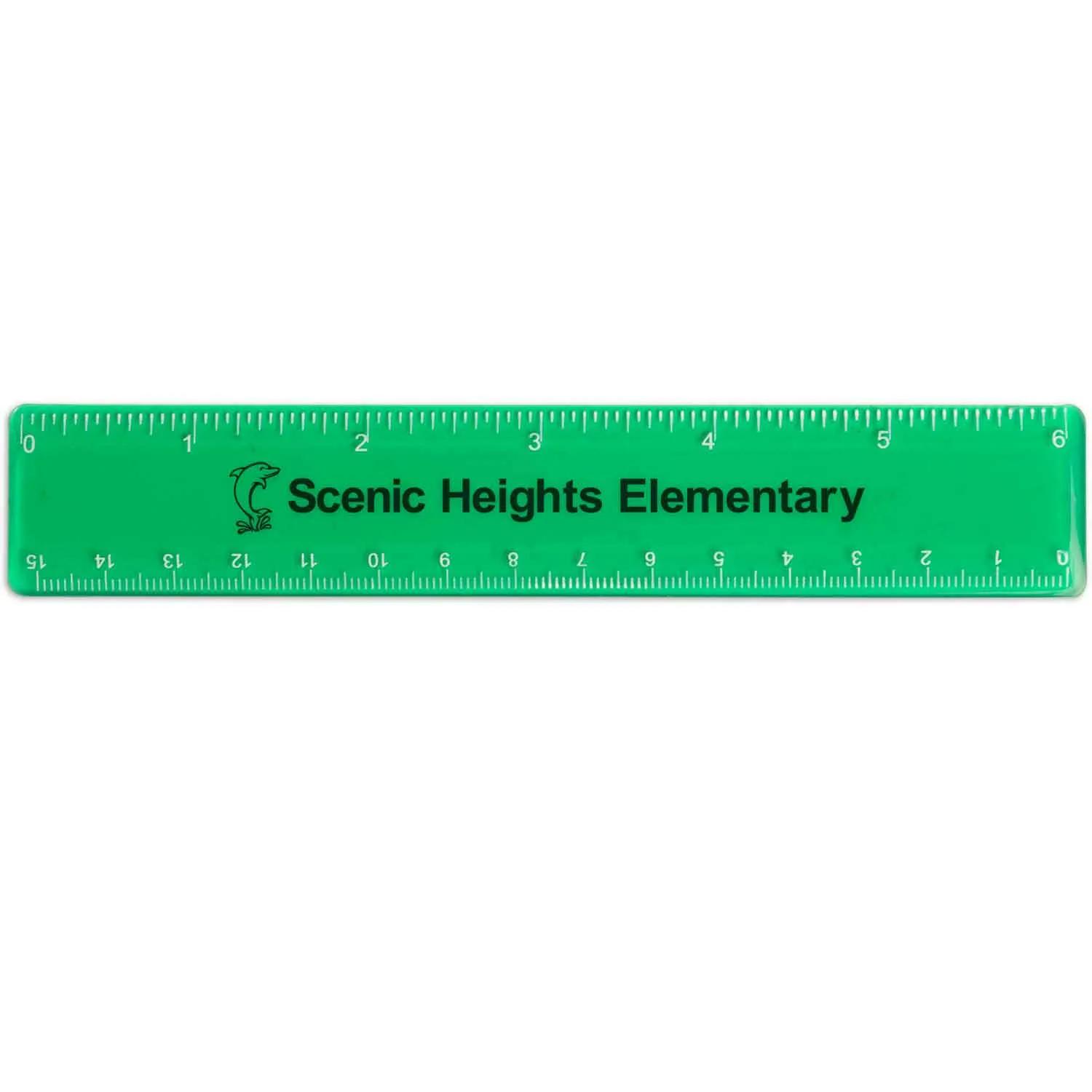 Plastic Ruler Standard and Metric Scales - 6 in - product view 5