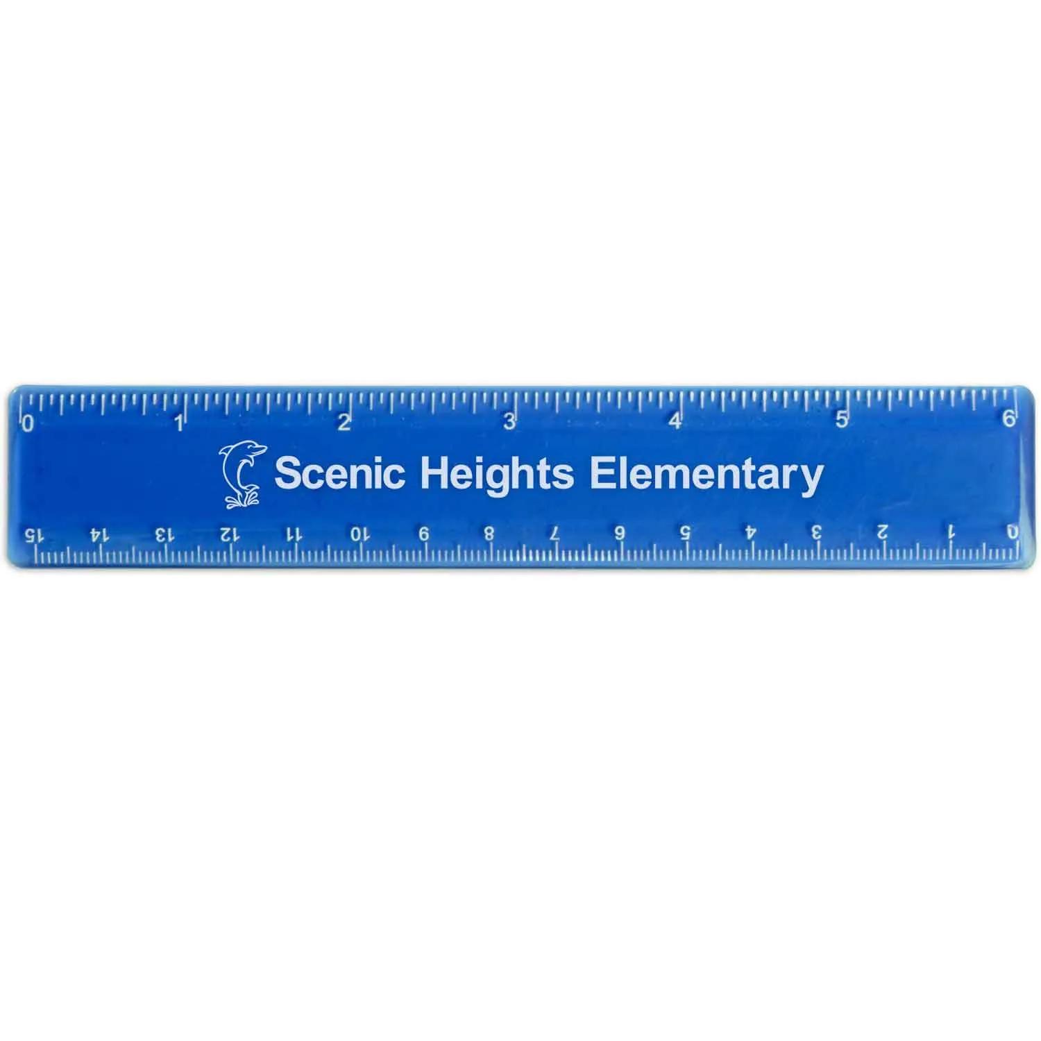 Plastic Ruler Standard and Metric Scales - 6 in - product view 6