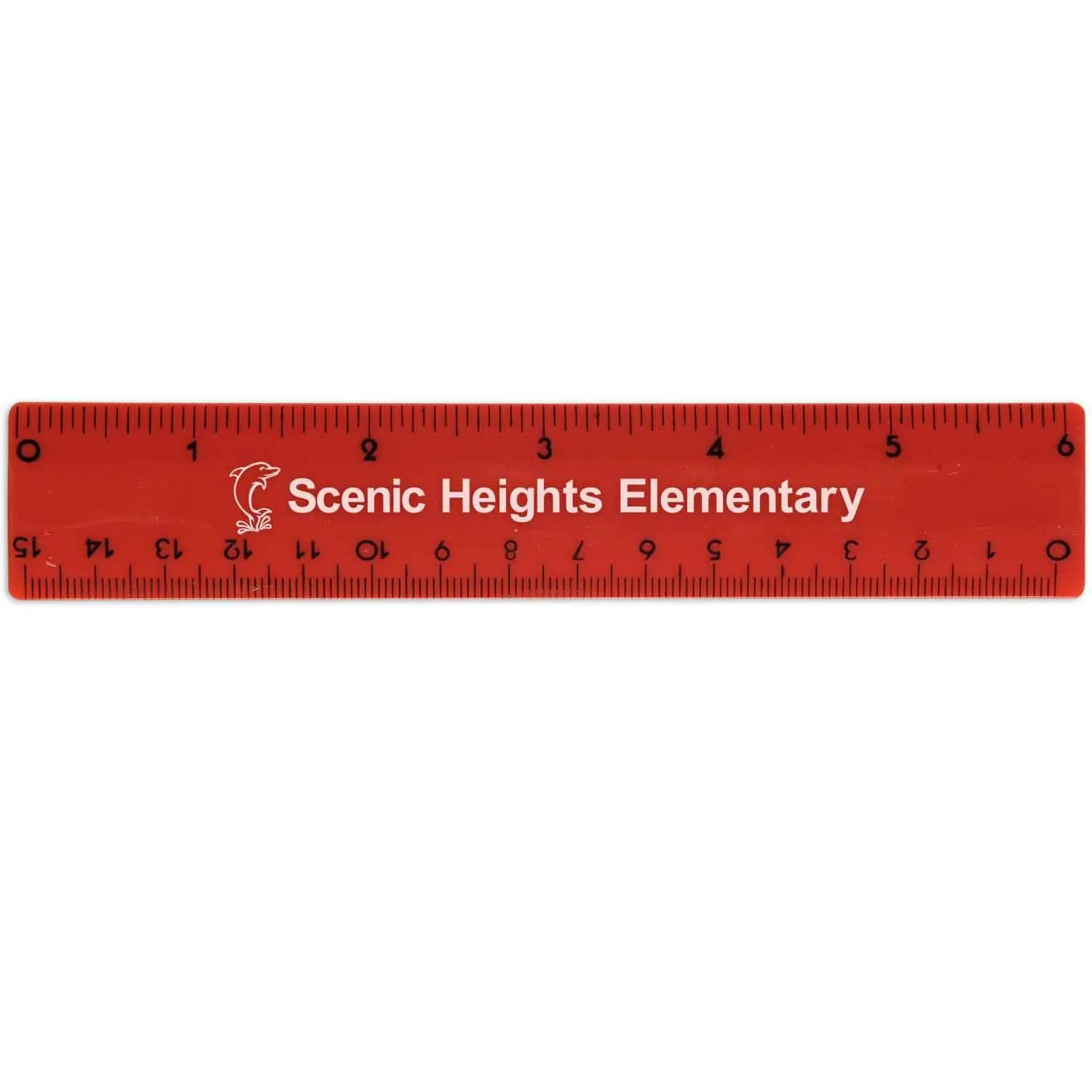 Plastic Ruler Standard and Metric Scales - 6 in - product view 8