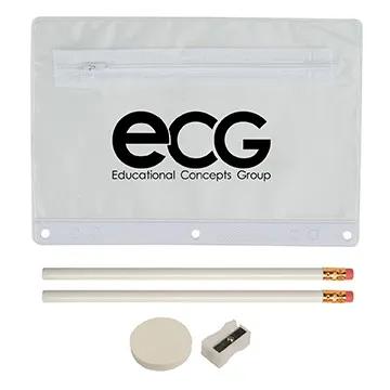 School Supply Kit Value Pack Vinyl Pouch - 9 x 6 in