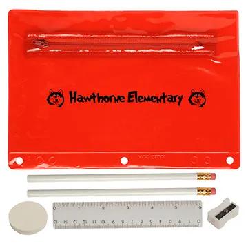 School Supply Kit Translucent PVC Pouch - 9 x 6 in