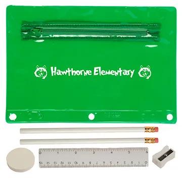 School Supply Kit Translucent PVC Pouch - 9 x 6 in - product view 3