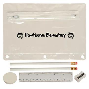 School Supply Kit Translucent PVC Pouch - 9 x 6 in - product view 4
