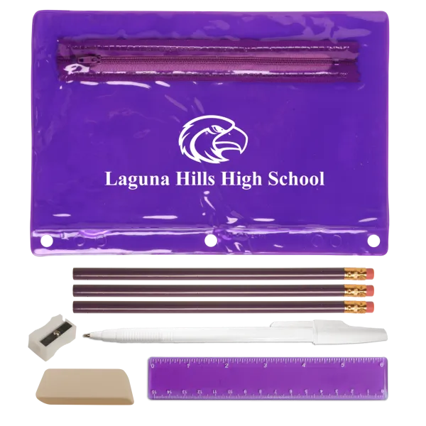 School Supply Kit Academic Pack Vinyl Pouch - 9 x 6 in - product view 2
