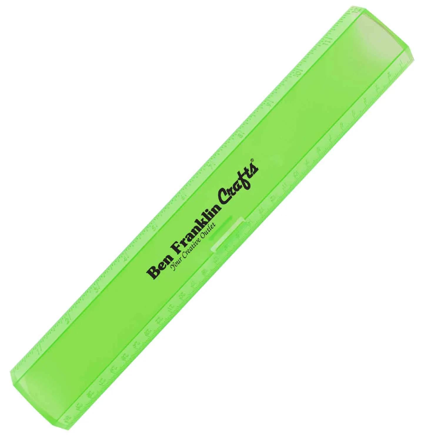 Plastic Ruler Leading Edge Pencil Clasp - 12 in - product view 6