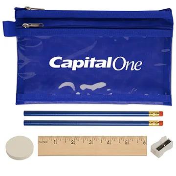 School Kit Translucent PVC Dual Zipper - 8.25 x 4.9 in