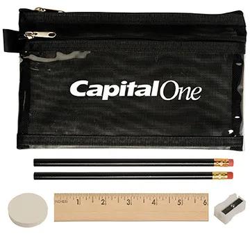 School Kit Translucent PVC Dual Zipper - 8.25 x 4.9 in - product view 2