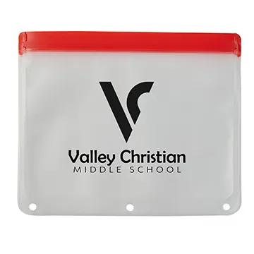 School Pouch PEVA Washable Zip-Lock - 9 x 8 in - product view 2