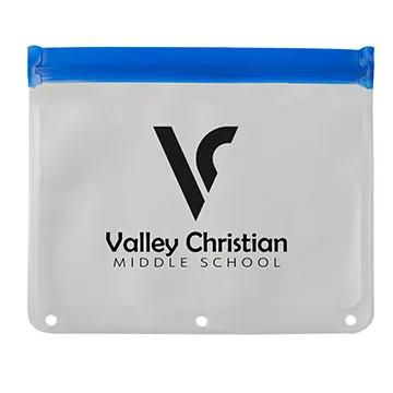 School Pouch PEVA Washable Zip-Lock - 9 x 8 in - product view 3