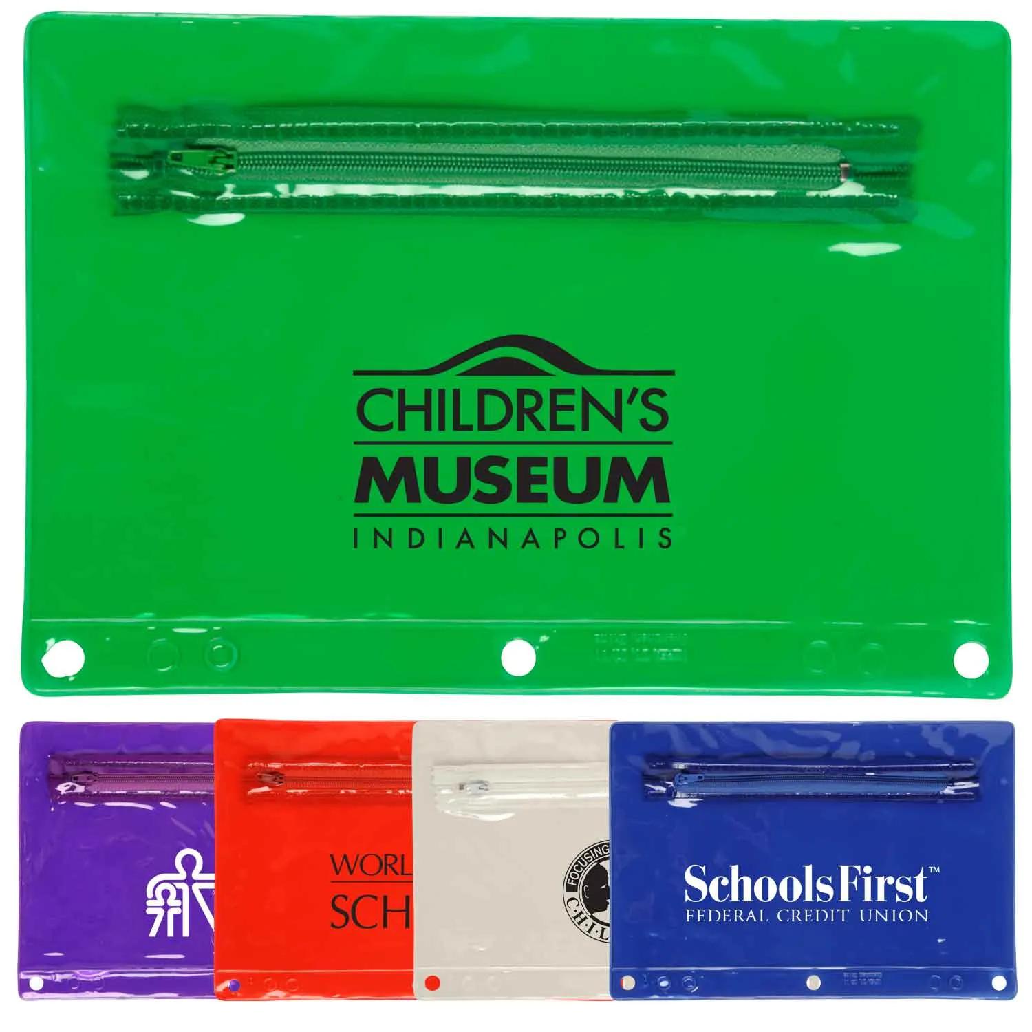 School Pouch Translucent PVC Colorful - 9.25 x 6.25 in