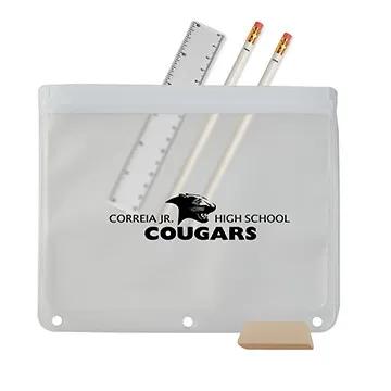 School Kit PEVA Ziplock Pouch with Supplies - 9 x 8 in - product view 4