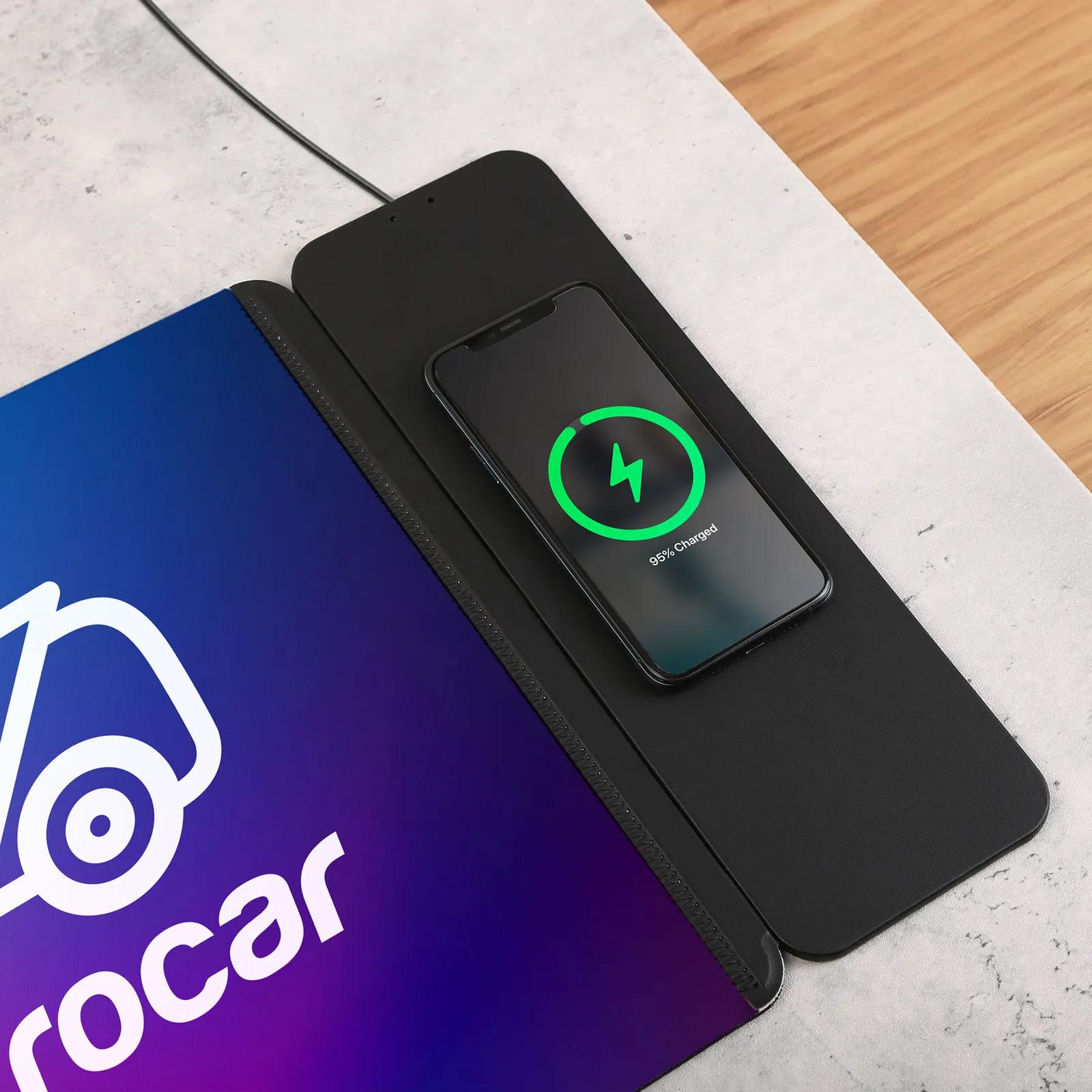 Desk Mat Recycled Rubber Wireless Charging - 35 in - product view 5