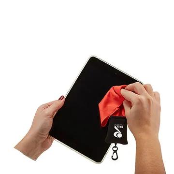 Microfiber Cleaning Cloth Carabiner Clip Pouch - product view 2