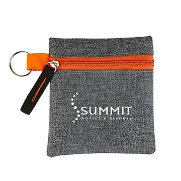 Tech Pouch Heathered Polyester Split Ring - 4 in - product view 2