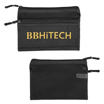 Tech Pouch RPET Mesh Dual Zipper - 8 in - product view 3