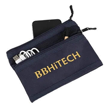 Tech Pouch RPET Mesh Dual Zipper - 8 in - product view 6