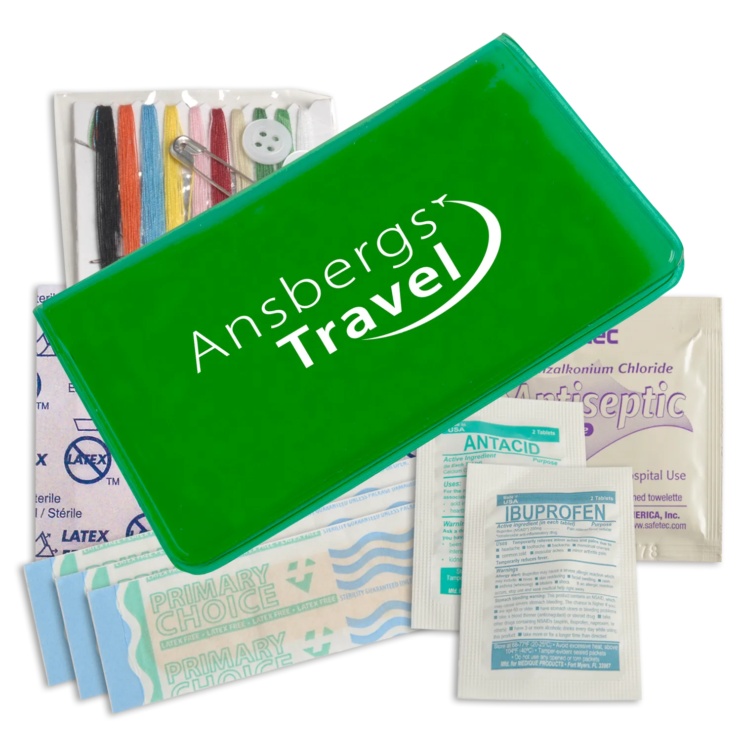 Travel First Aid Kit with Sewing Kit - 4.5 x 2.9 in - product view 3